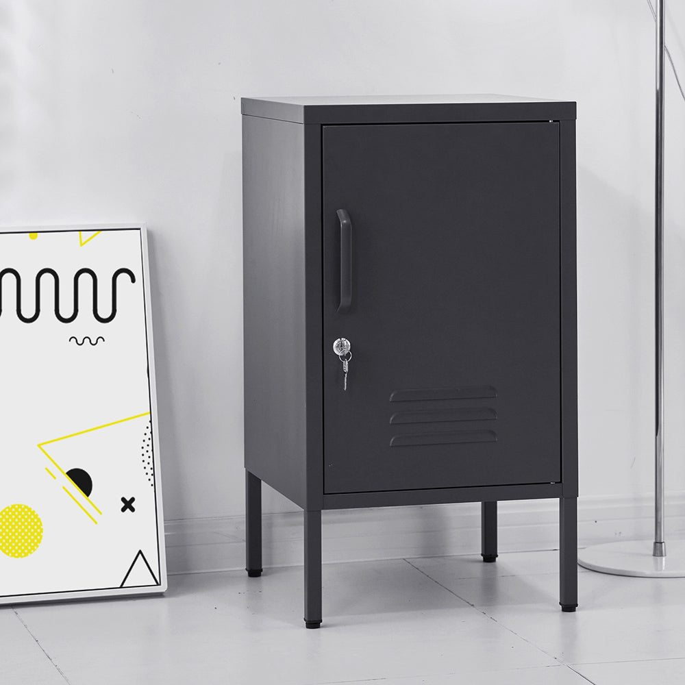 Artiss Mini Lockable Steel Storage Cabinet – Charcoal Black