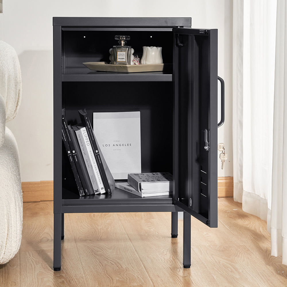 Artiss Mini Lockable Steel Storage Cabinet – Charcoal Black