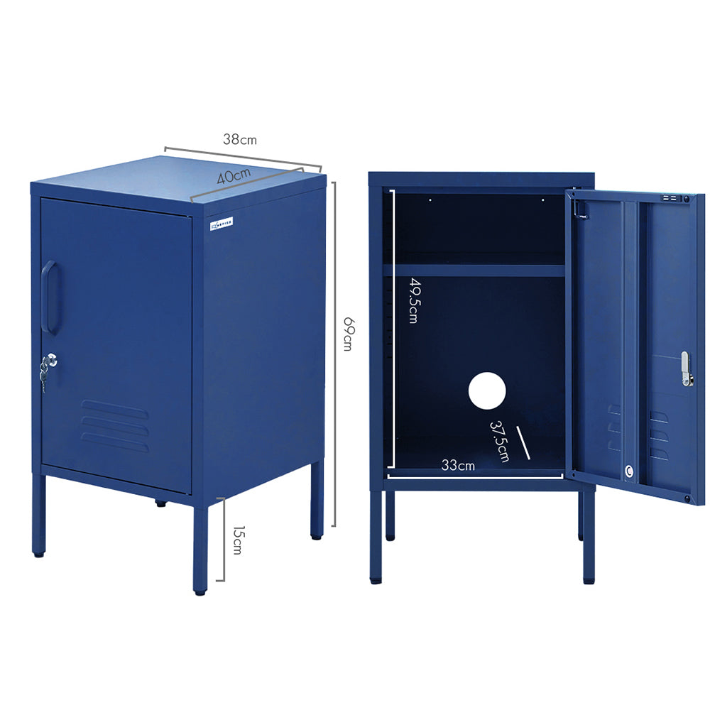 Artiss Mini Lockable Steel Storage Cabinet – Midnight Blue
