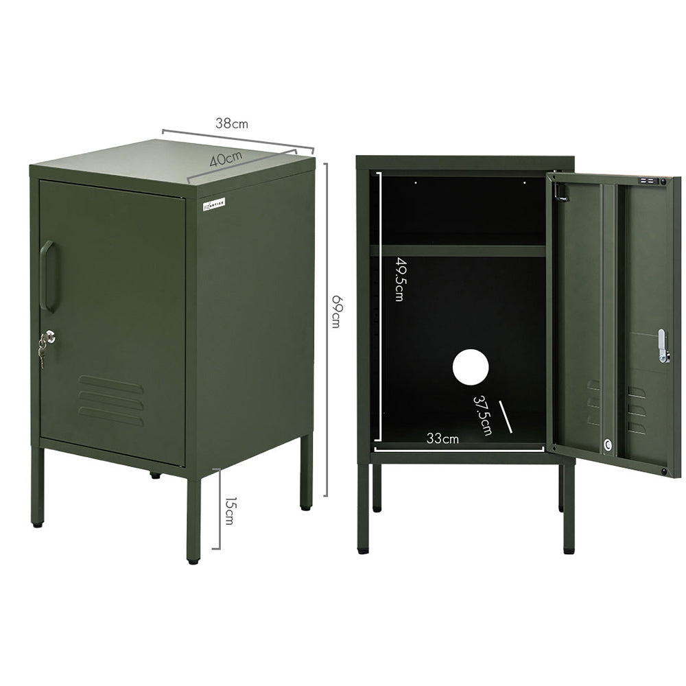 Artiss Mini Lockable Steel Storage Cabinet – Pine Green
