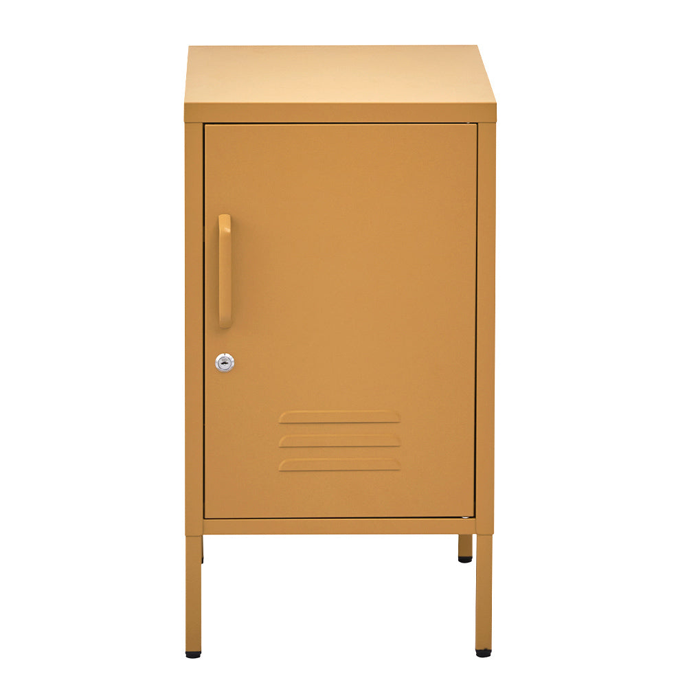 Artiss Mini Lockable Steel Storage Cabinet – Amber Yellow