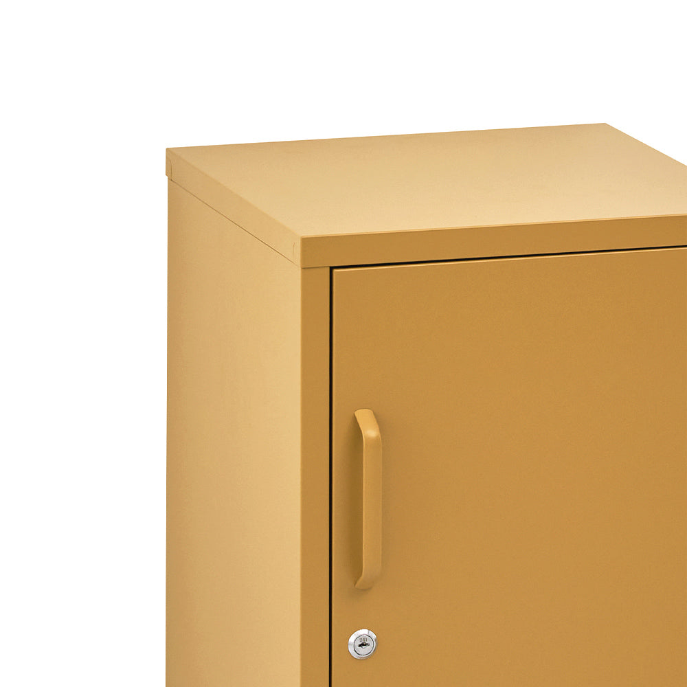 Artiss Mini Lockable Steel Storage Cabinet – Amber Yellow