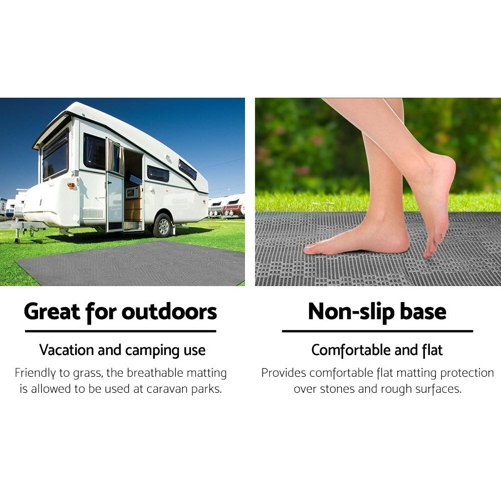Weisshorn 4x2.5M Annex Matting 600GSM Floor Mats Hollow Design Mesh Caravan