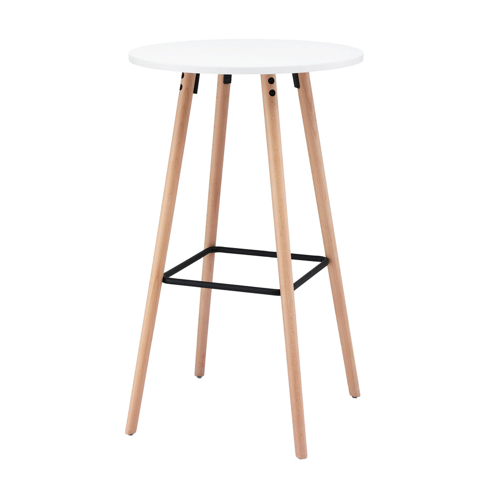 Artiss Bar Table Round Counter Kitchen Dining Desk Pub 98cm Height Wood White