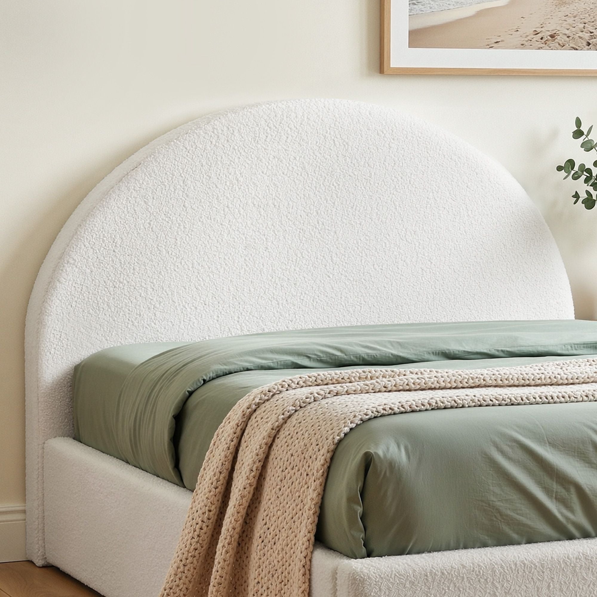 Artiss Double Foam Headboard with Removable Teddy-Velvet Cover – 154 cm