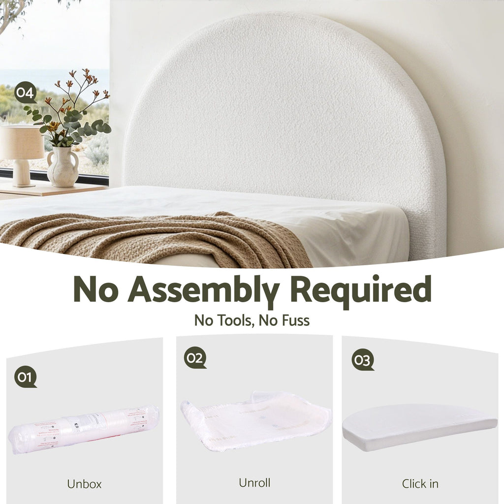 Artiss Double Foam Headboard with Removable Teddy-Velvet Cover – 154 cm