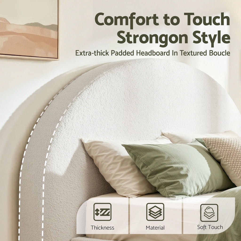 Artiss Double Foam Headboard with Removable Teddy-Velvet Cover – 154 cm