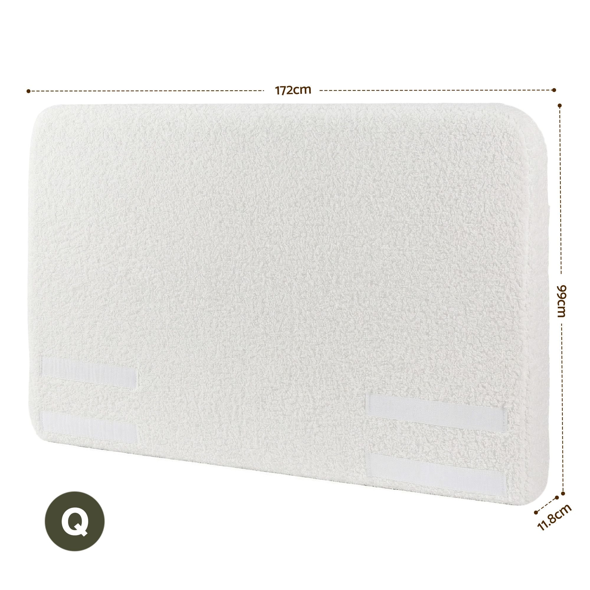 Artiss Queen Bouclé Foam Bedhead – 172cm