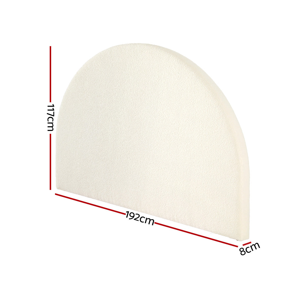 GREI King Bouclé Headboard – White | Artiss