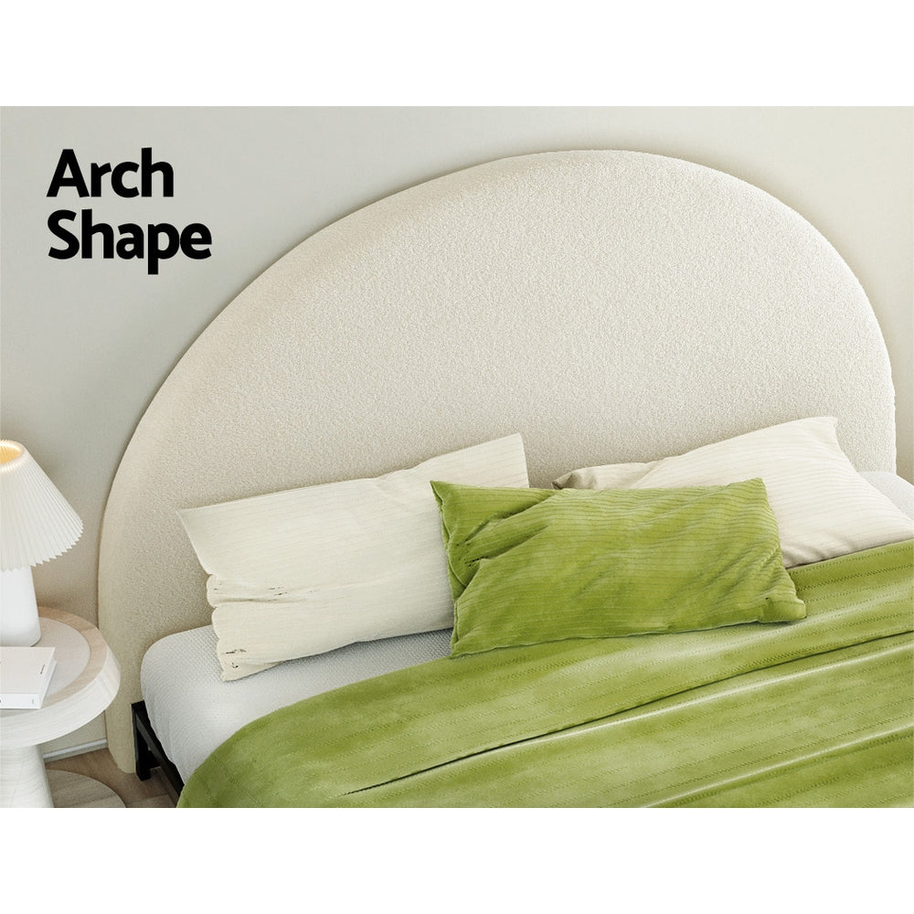 GREI King Bouclé Headboard – White | Artiss