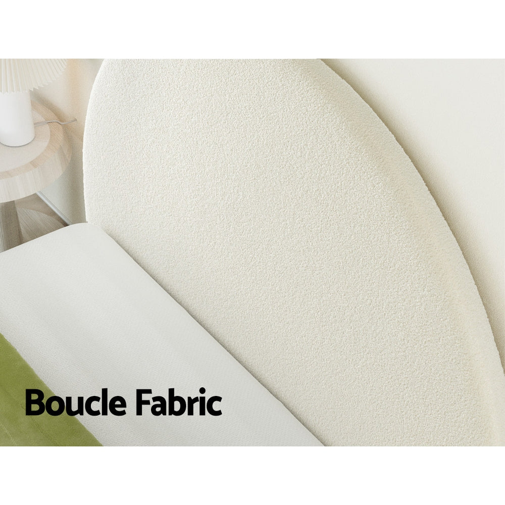 GREI King Bouclé Headboard – White | Artiss
