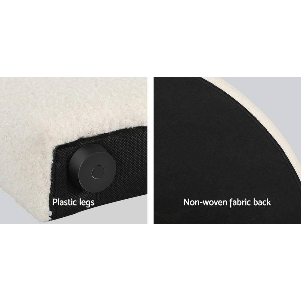 GREI King Bouclé Headboard – White | Artiss