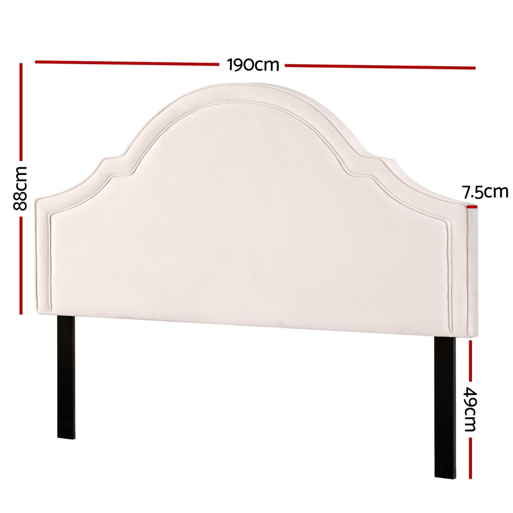 Artiss Iris King Velvet Headboard – Beige