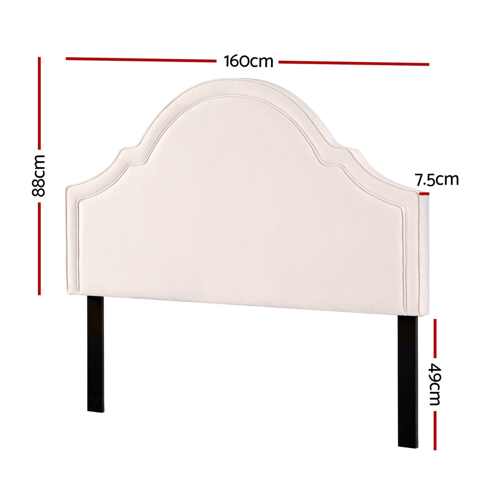 Artiss Iris Queen Velvet Headboard – Beige