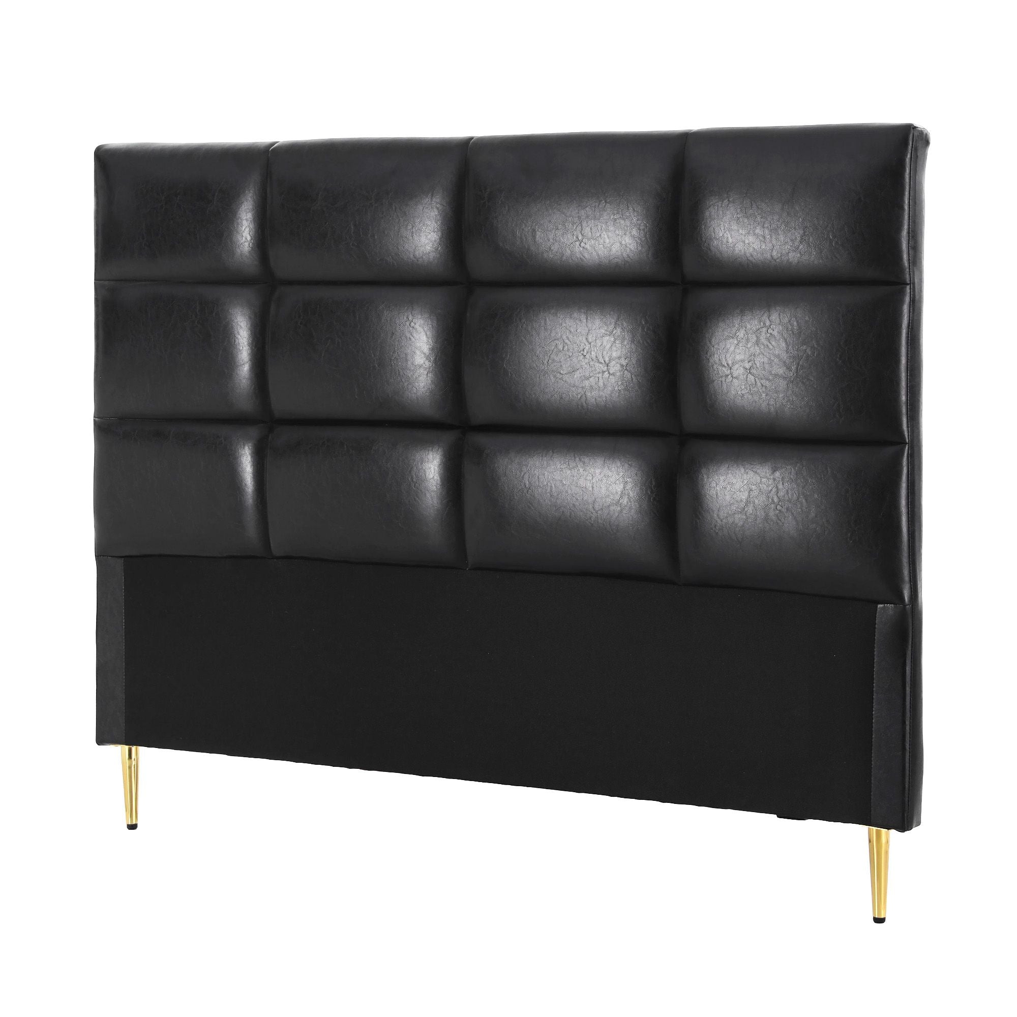 Artiss Queen PU Leather Grid-Tufted Bedhead – Black