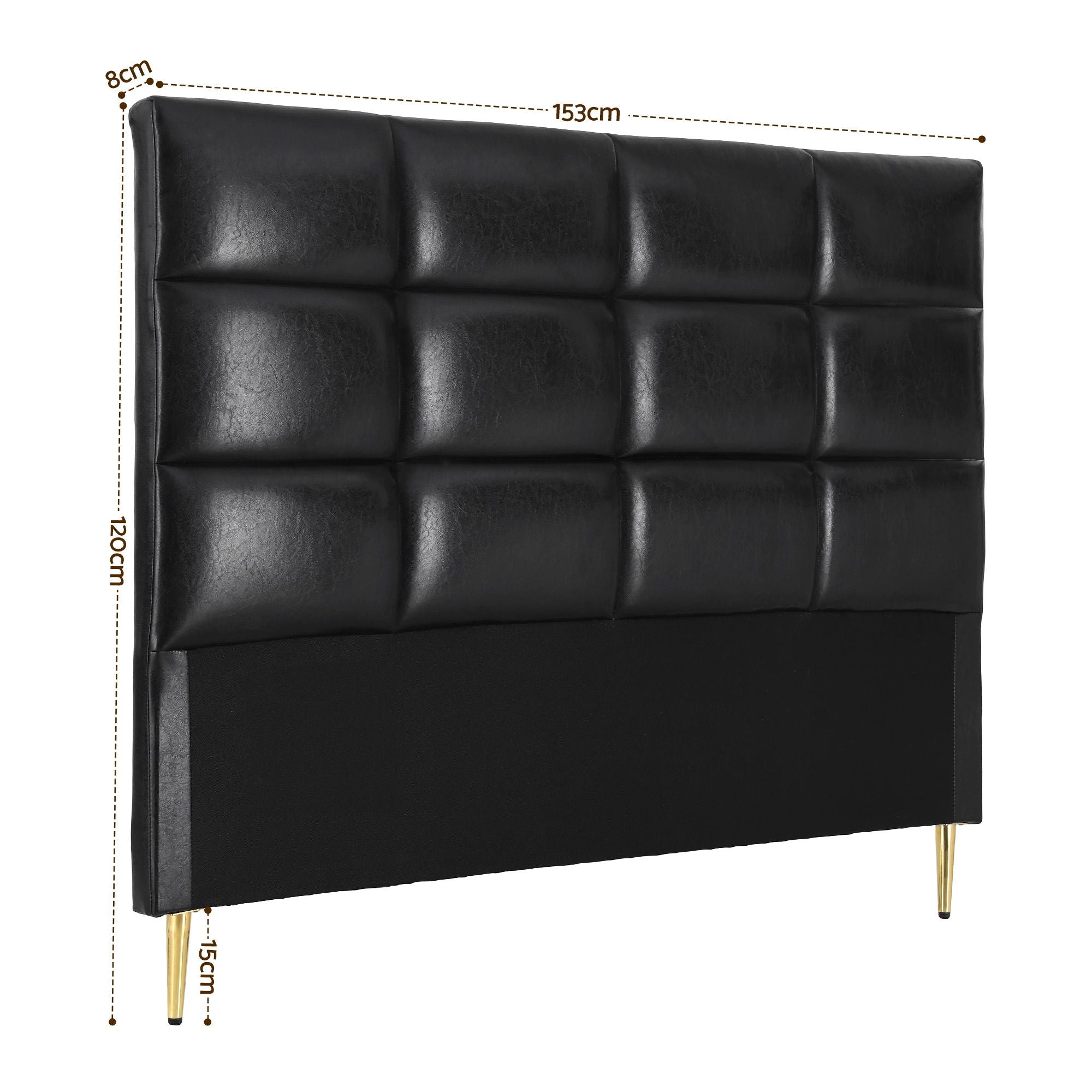 Artiss Queen PU Leather Grid-Tufted Bedhead – Black