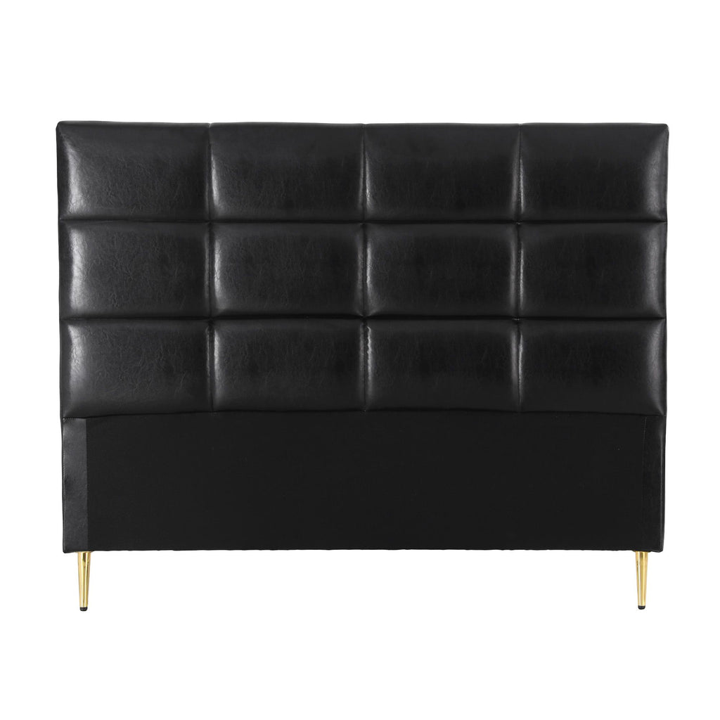 Artiss Queen PU Leather Grid-Tufted Bedhead – Black