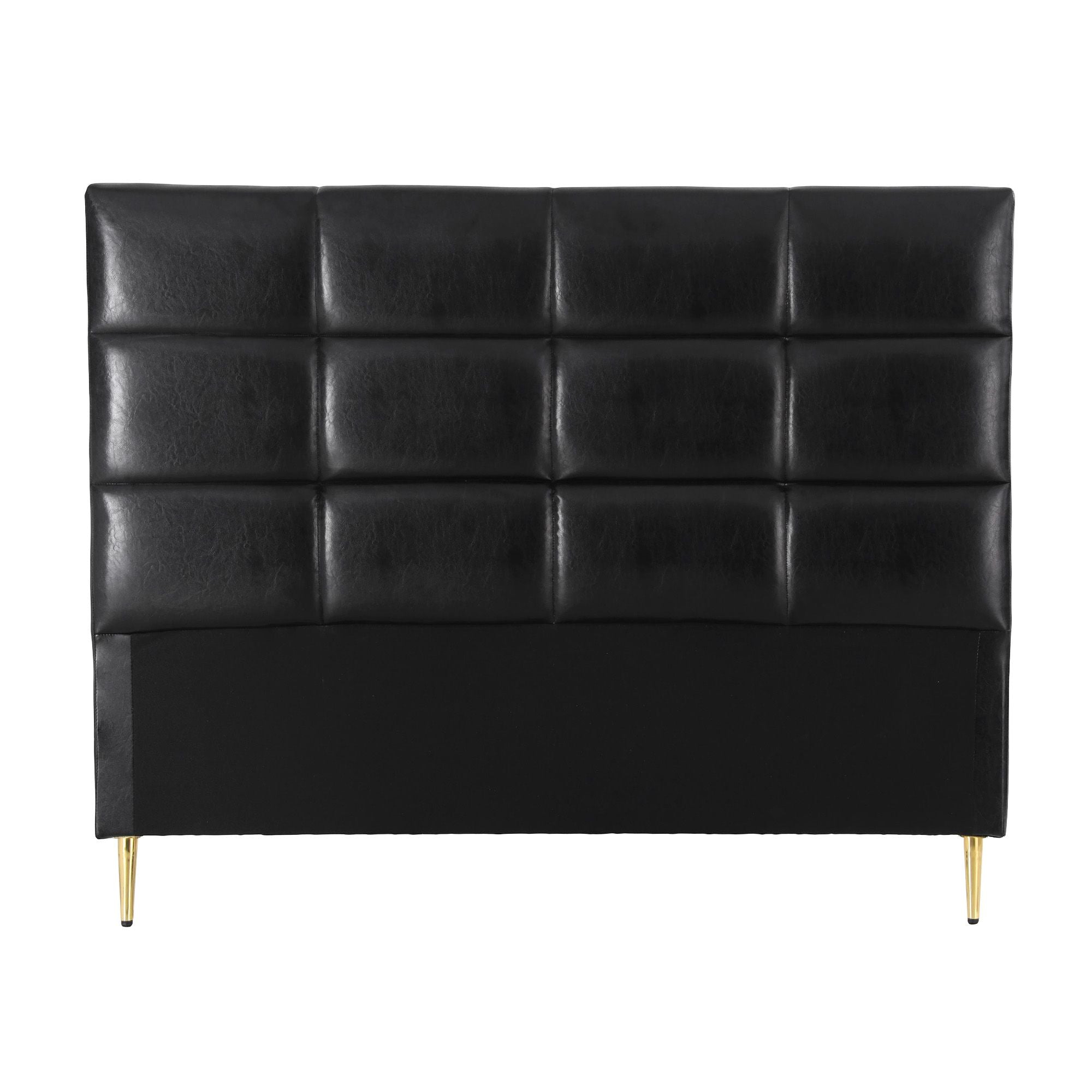Artiss Queen PU Leather Grid-Tufted Bedhead – Black