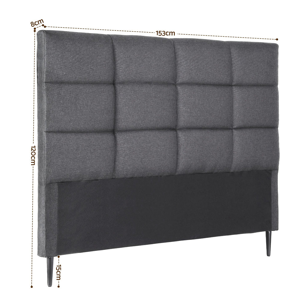 Artiss Upholstered Bed Headboard – Charcoal, Queen