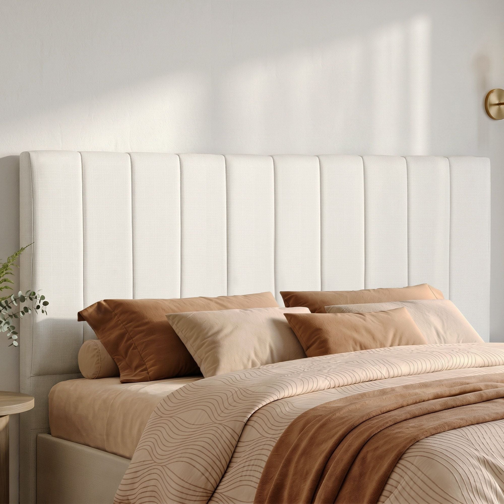 Artiss VELA King Linen Bedhead – Beige