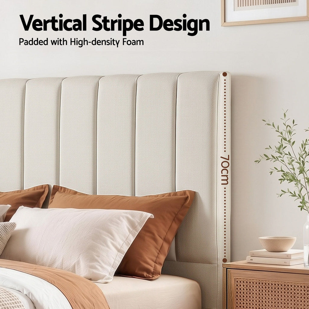 Artiss VELA Queen Linen Bedhead – Beige