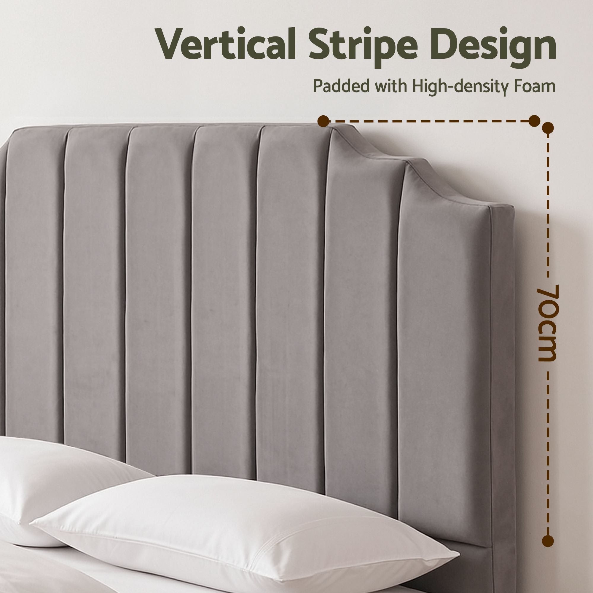 Artiss Upholstered Bed Headboard – Grey, King