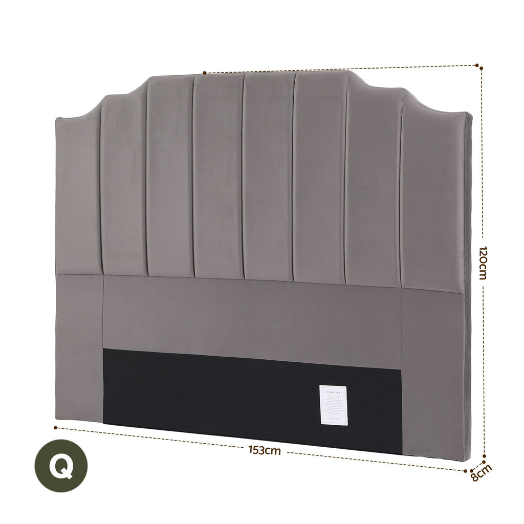 Artiss Upholstered Bed Headboard – Grey, Queen
