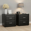 Artiss Caden PU-Leather Bedside Tables – Black, Set of 2