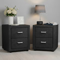 Artiss Caden Faux-Linen Bedside Tables – Charcoal, Set of 2