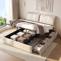 Artiss King Bed Frame with Gas-Lift Storage, 3 Drawers and Adjustable Headboard – Beige