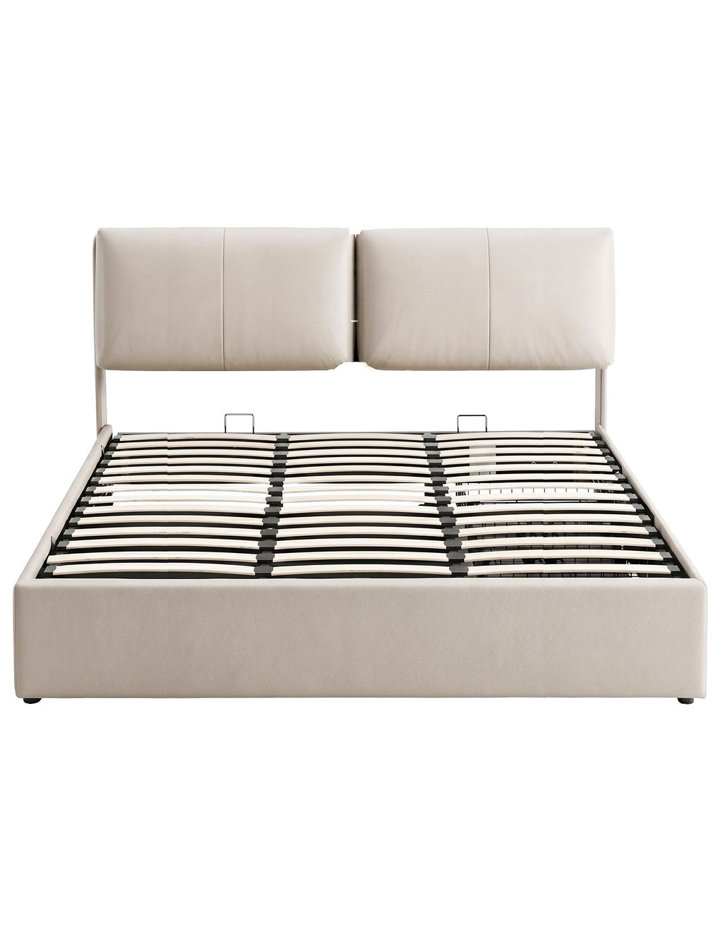 Artiss King Bed Frame with Gas-Lift Storage, 3 Drawers and Adjustable Headboard – Beige