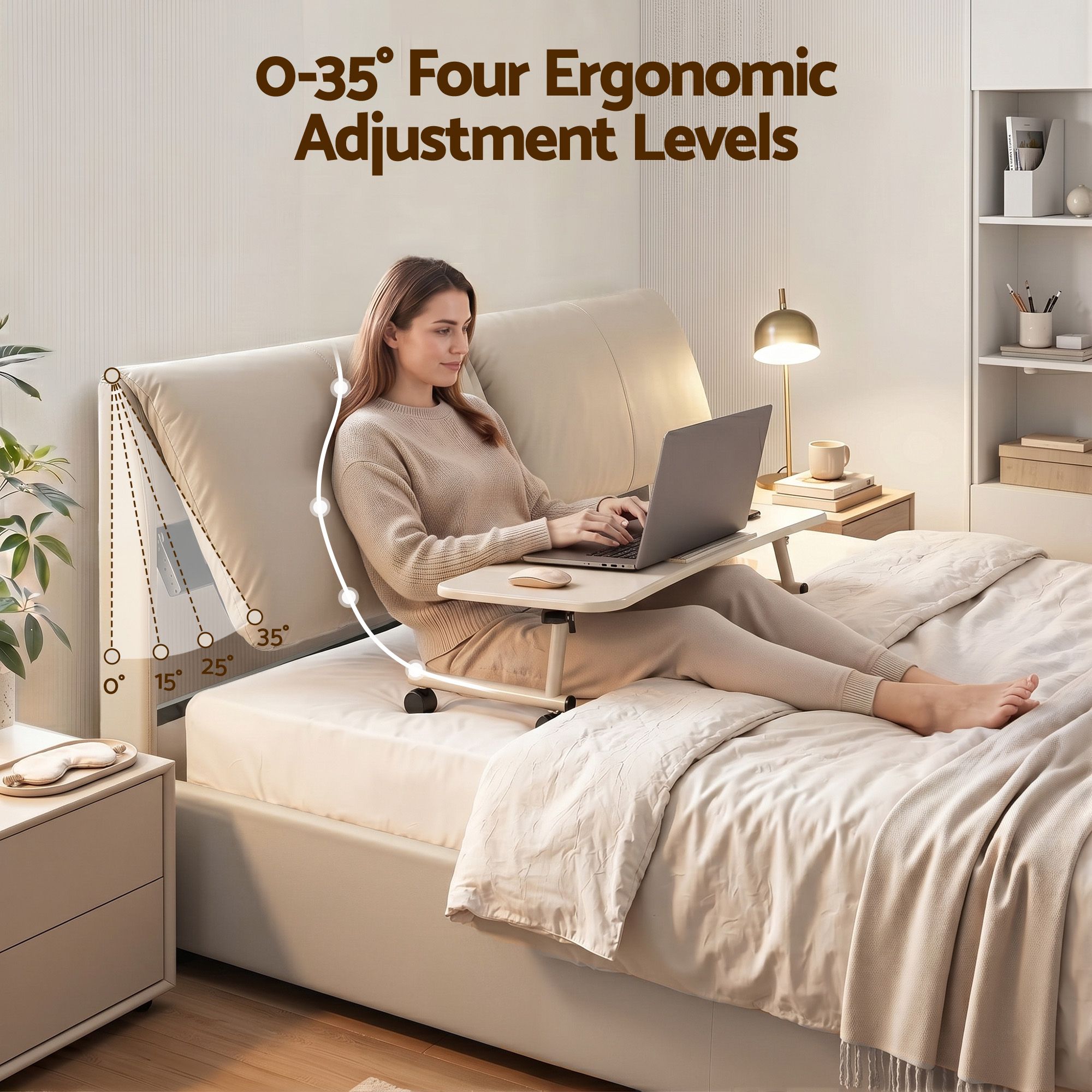 Artiss King Bed Frame with Gas-Lift Storage, 3 Drawers and Adjustable Headboard – Beige