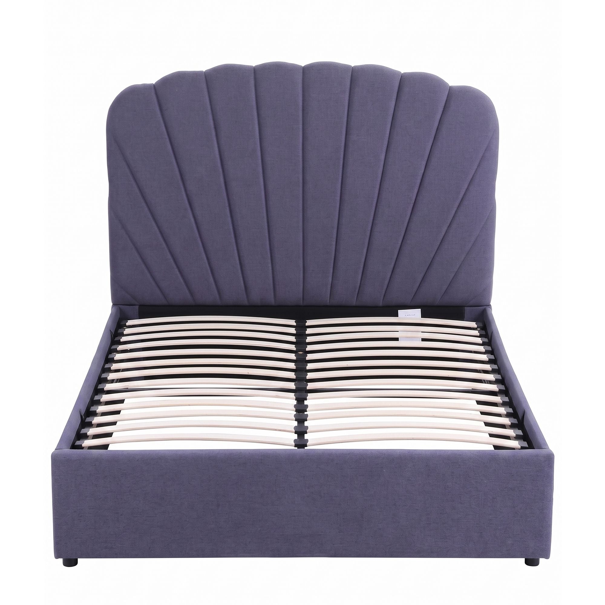 Artiss Gas-Lift Double Bed Frame with Charging Ports – Grey-Blue