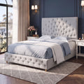 Artiss Tufted Double Bed Frame with Plywood Slats – Grey