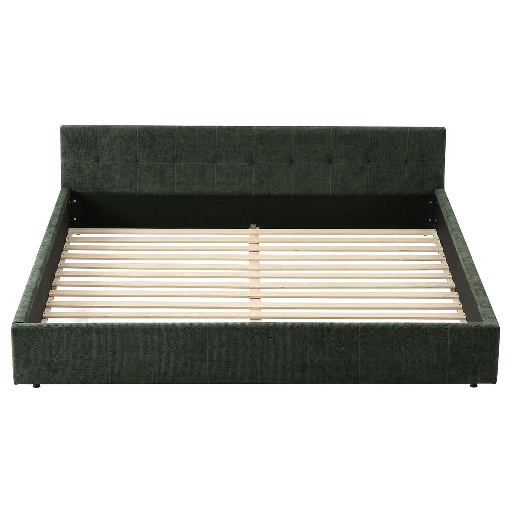 Artiss Chenille King Platform Bed Frame – Green