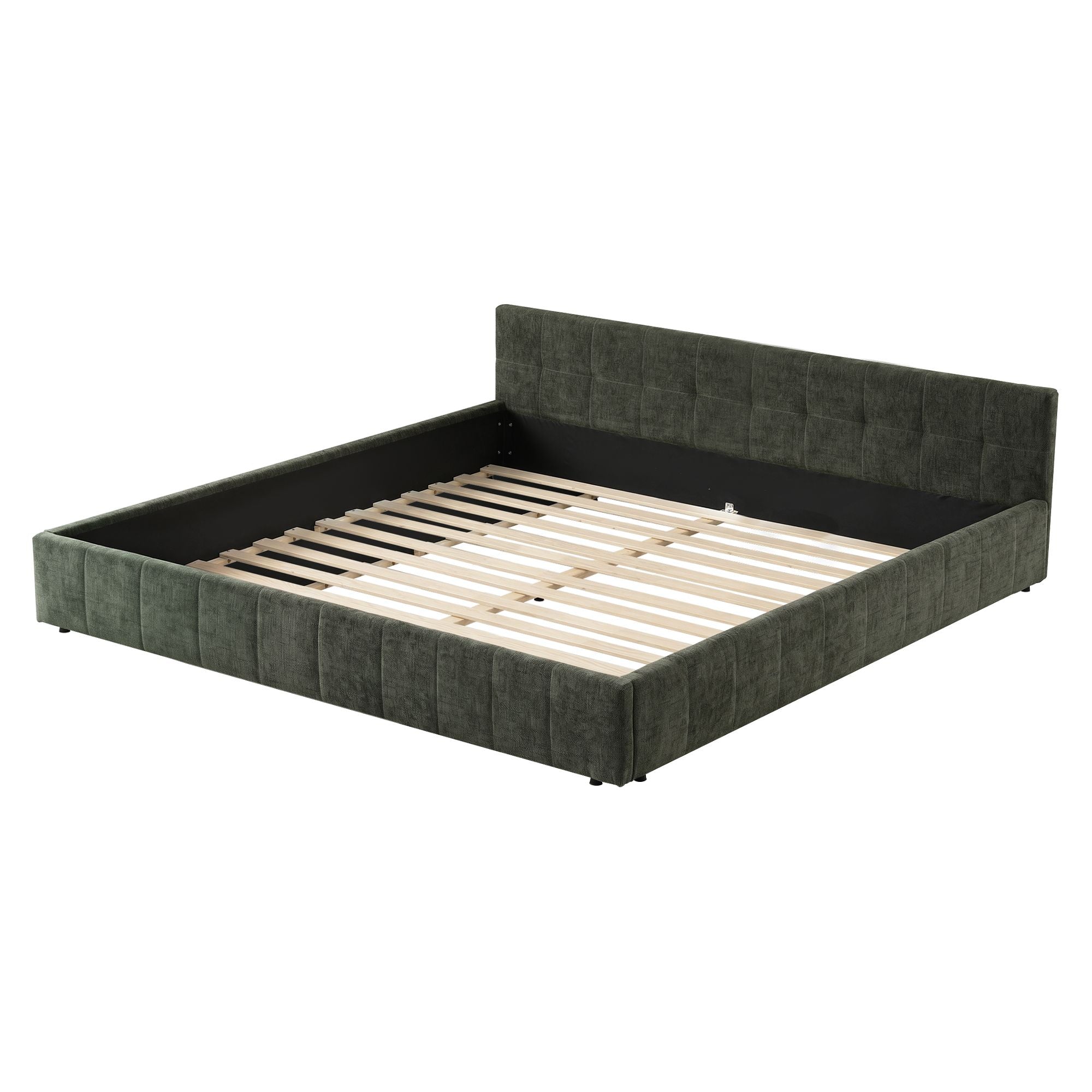 Artiss Chenille King Platform Bed Frame – Green