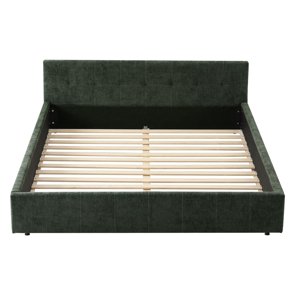 Artiss Chenille Queen Platform Bed Frame – Green