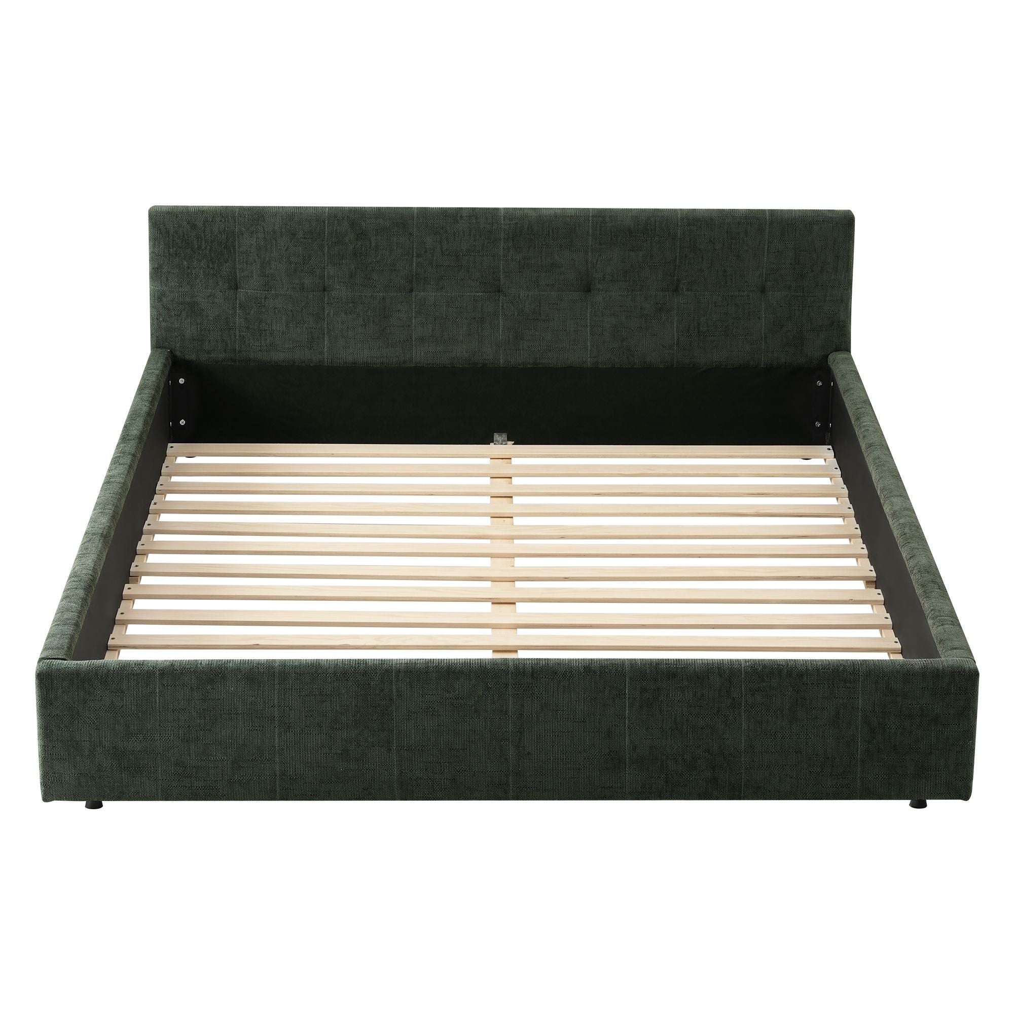 Artiss Chenille Queen Platform Bed Frame – Green