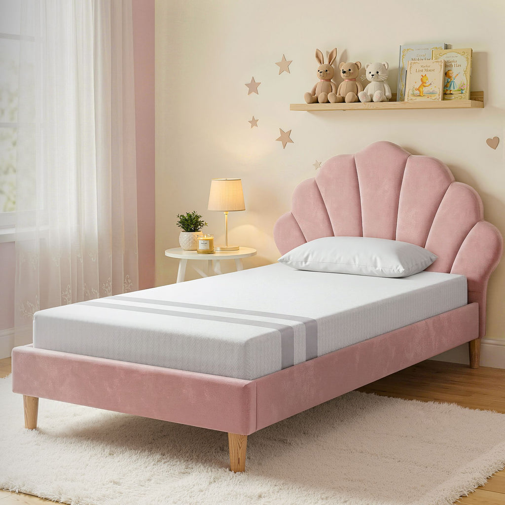 Artiss King Single Velvet Bed Frame & BedStory 20 cm Mattress Set – Pink