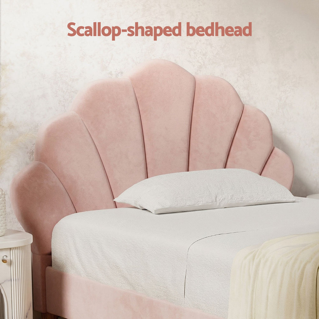 Artiss King Single Velvet Bed Frame & BedStory 20 cm Mattress Set – Pink