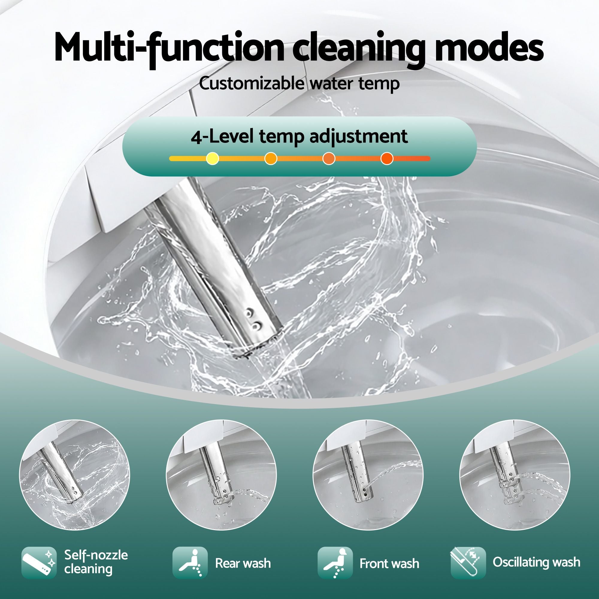 Cefito Smart Electric Bidet Toilet Seat Cover D-Shape SIAA Material Certified