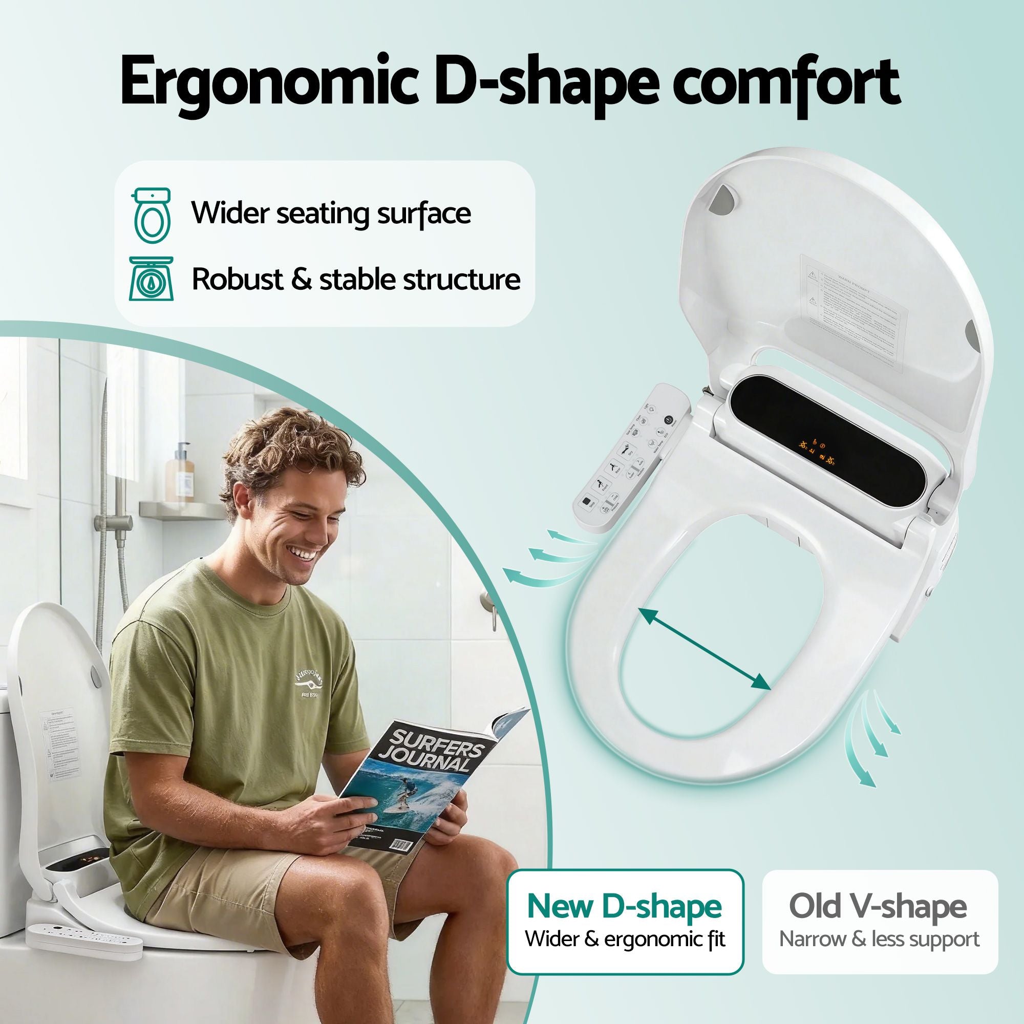 Cefito Smart Electric Bidet Toilet Seat LED Display Heated Dryer WaterMark