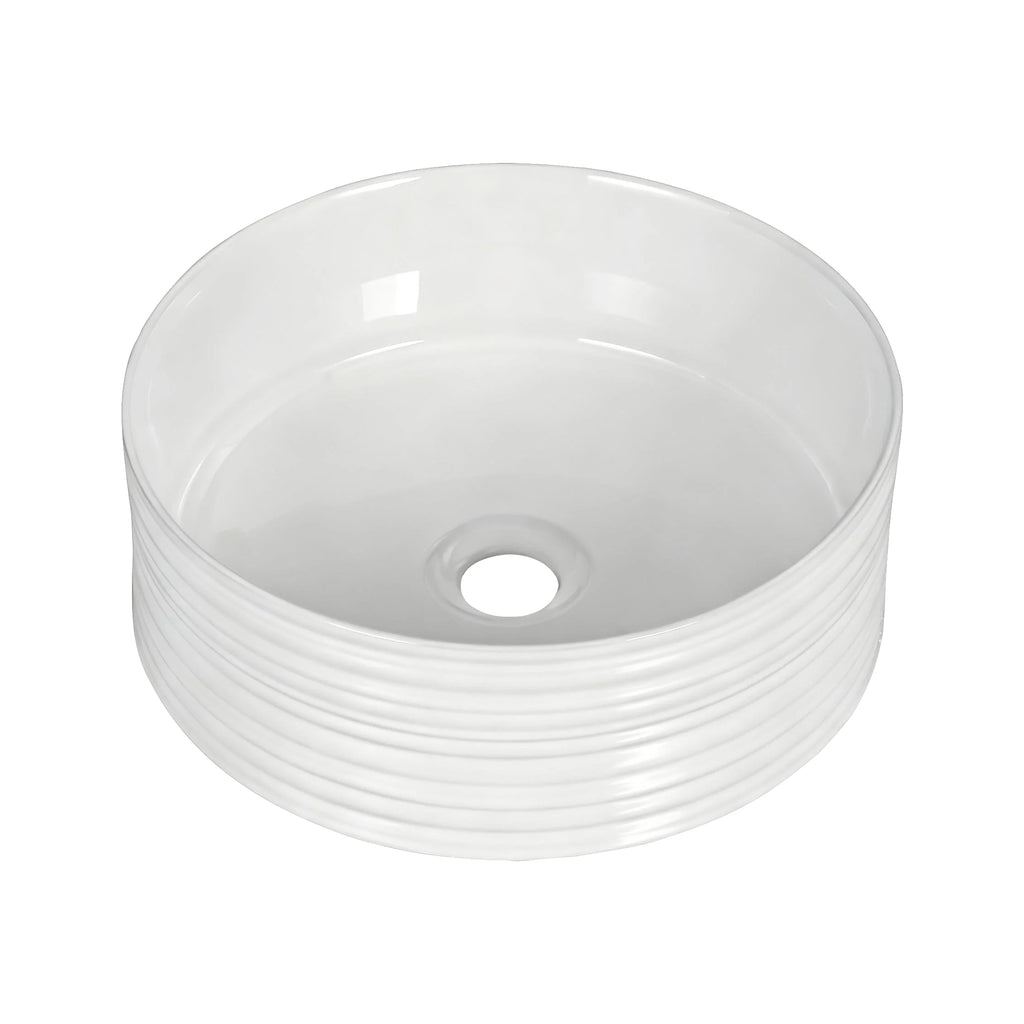 Cefito Bathroom Basin Vanity Sink Vessel Ceramic White Round Countertop 36cm