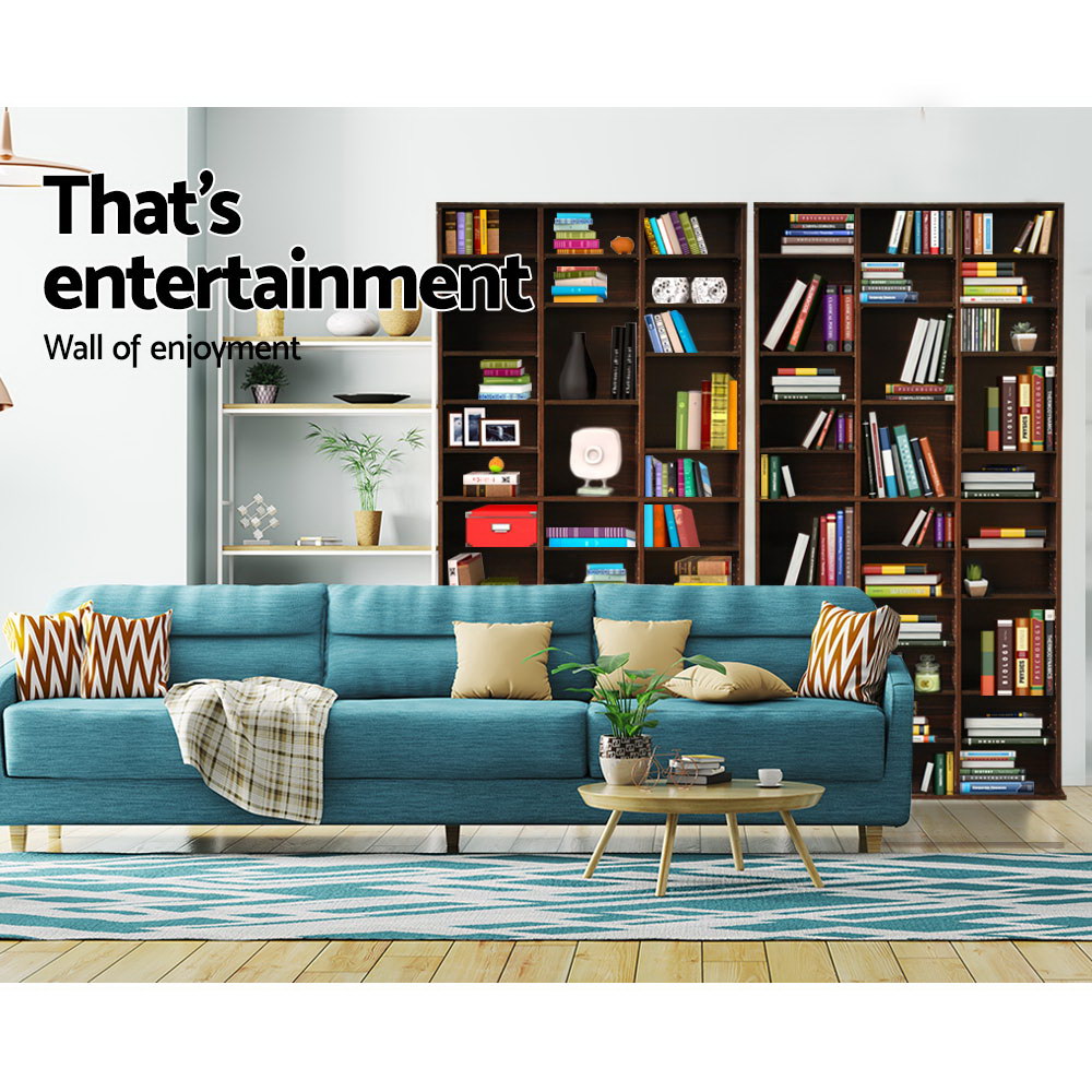 Artiss Bookshelf CD Storage Rack - BERT Walnut
