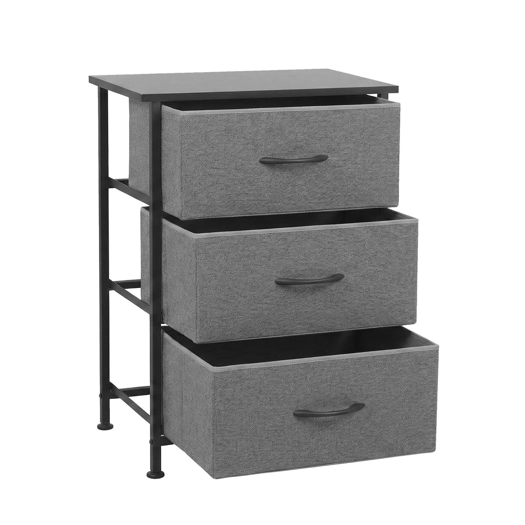 Artiss 3-Drawer Fabric Storage Chest – Grey