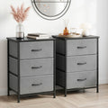 Artiss 3-Drawer Fabric Storage Chests – Grey, Set of 2