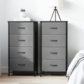 Artiss 4-Drawer Fabric Storage Chests – Grey, Set of 2