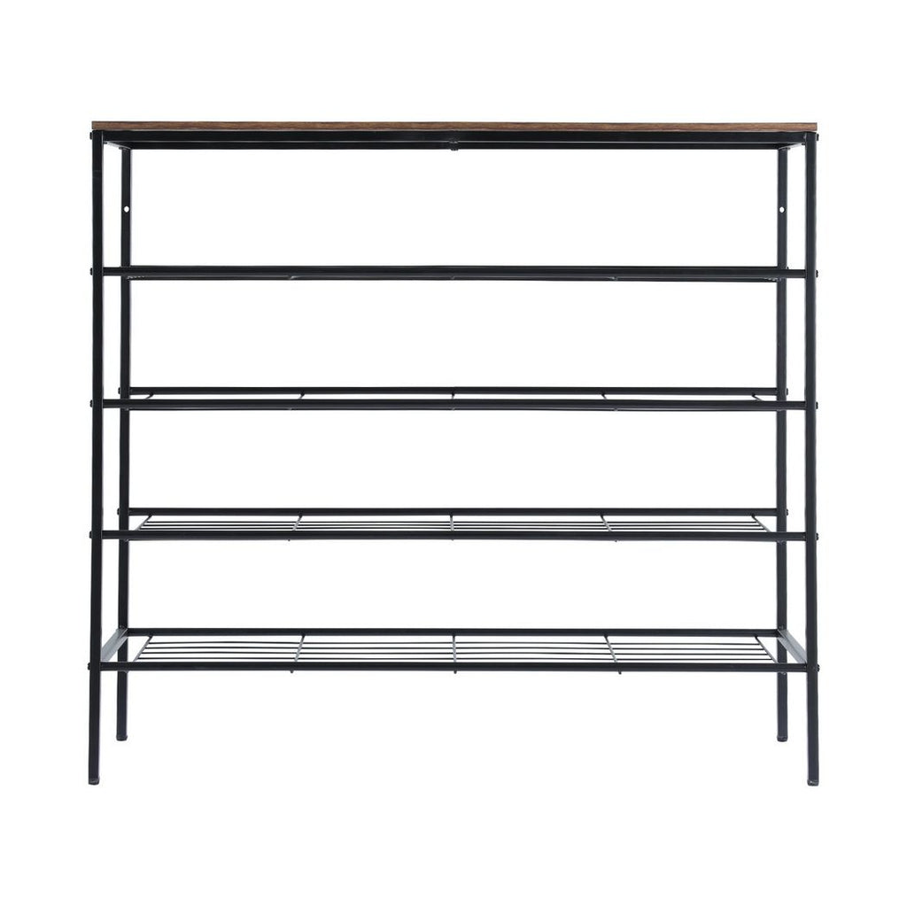 Artiss Shoe Rack 5-tier 25 Pairs Walnut Bob