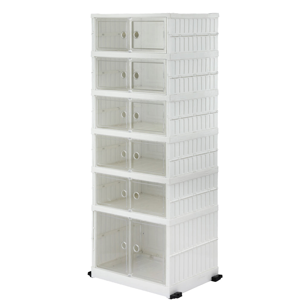 Artiss Foldable Shoe Storage Box 6 Tier 12 Pairs Entryway