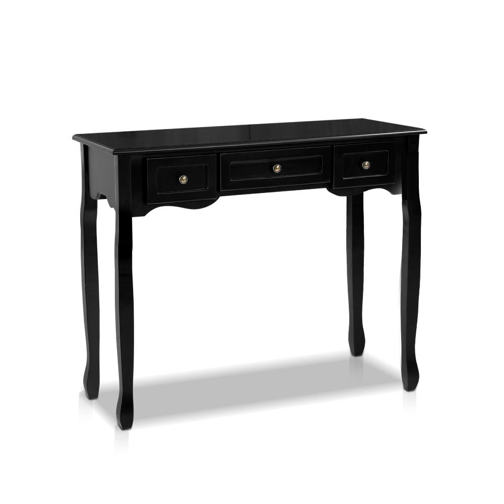 Artiss Hamptons 3-Drawer Console Table – Black